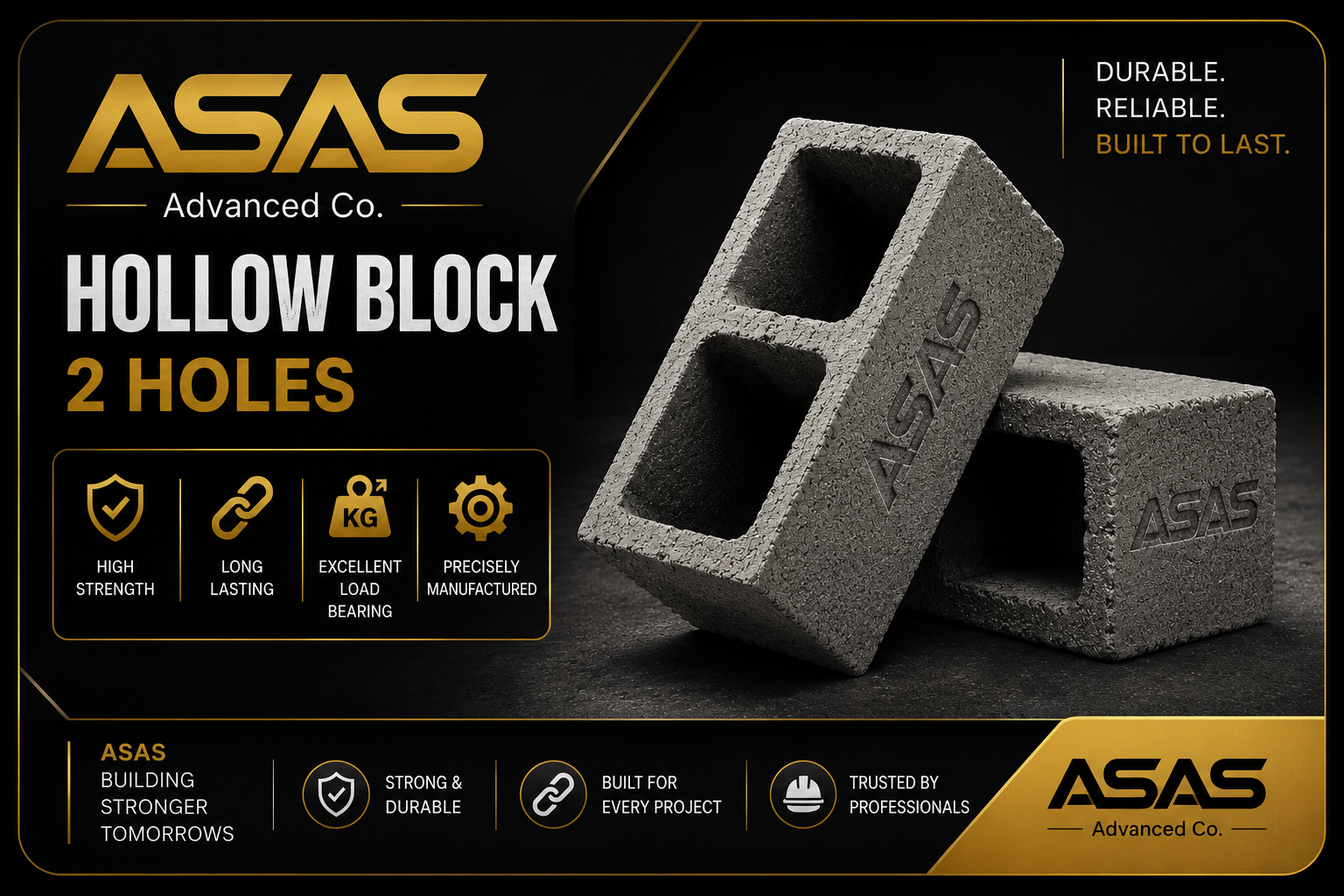 Hollow Blocks 2 holes Technical Data Sheet